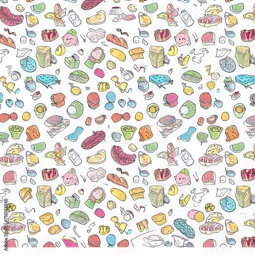 seamless pattern with fruits and vegetables