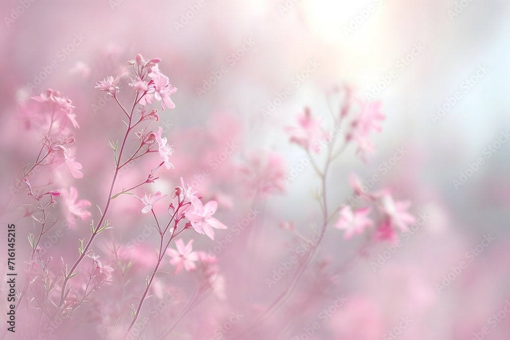 An ethereal display of delicate flowers in a dreamy pastel setting evokes a sense of calm and serenity An ethereal display of delicate flowers in a dreamy pastel setting evokes a sense of calm and serenity