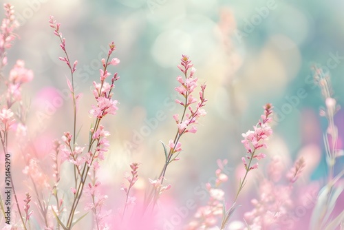 An ethereal display of delicate flowers in a dreamy pastel setting evokes a sense of calm and serenity © JD