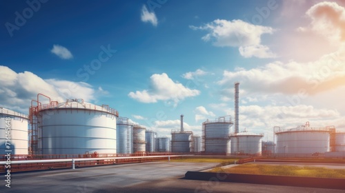 Oil refinery or chemical plant. Chemical industry production. Industrial object.