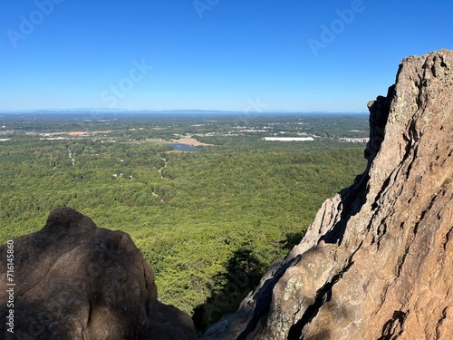 View from the top of Crowders mountain looking towards Charlotte, North Carolina. 