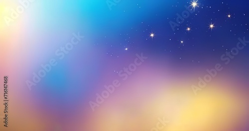Glittering holographic gradient with magic lights, featuring fairy sparkles, gold stars, and festive blurs. Made with Generative AI Technology