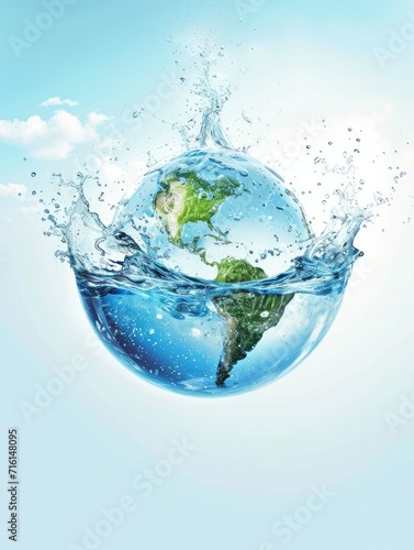 World water day Poster design  realistic  HD  copy space - generative ai