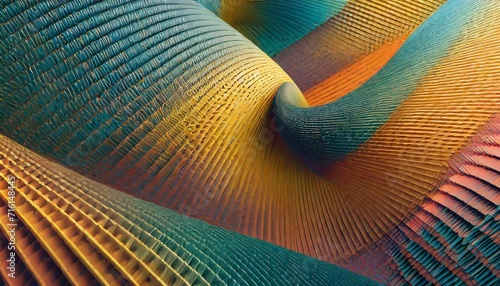 an eye-catching digital image featuring an abstract 3D background. Focus on unique geometric forms, shading, and a harmonious color palette to create a visually appealing and high-definition compositi