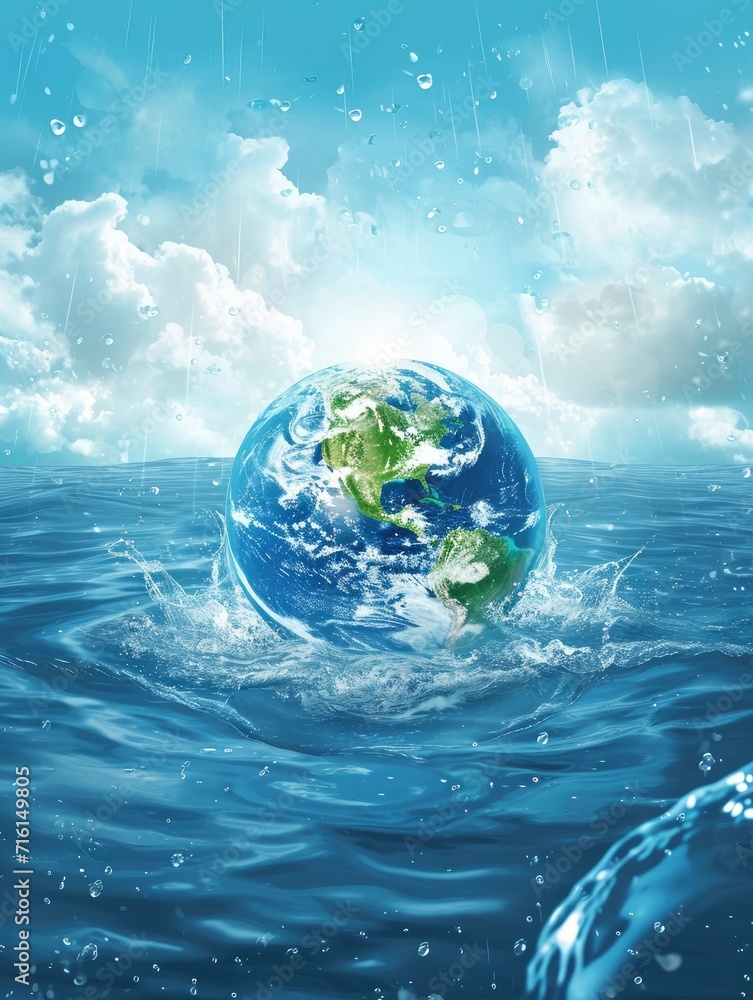 World water day Poster design, realistic, HD, copy space - generative ai World water day Poster design, realistic, HD, copy space - generative ai