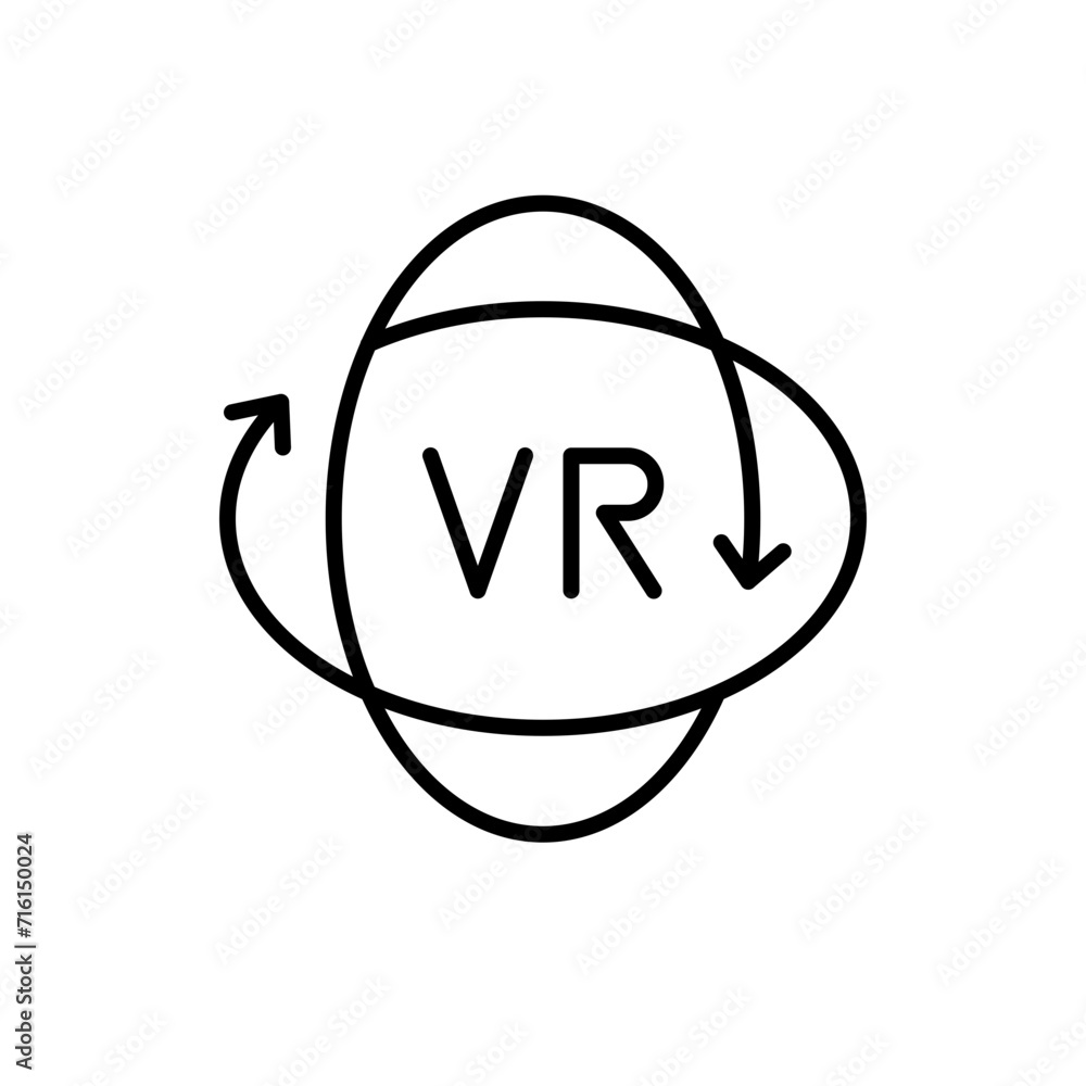 VR rotation outline icons, minimalist vector illustration ,simple transparent graphic element .Isolated on white background VR rotation outline icons, minimalist vector illustration ,simple transparent graphic element .Isolated on white background