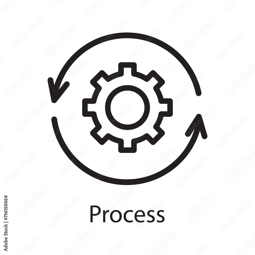 Process icon. Simple Process icon for web design, apps trendy style illustration on white background..eps