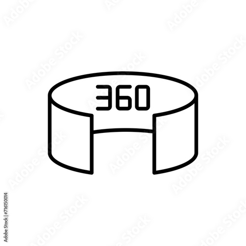360 screen outline icons, minimalist vector illustration ,simple transparent graphic element .Isolated on white background