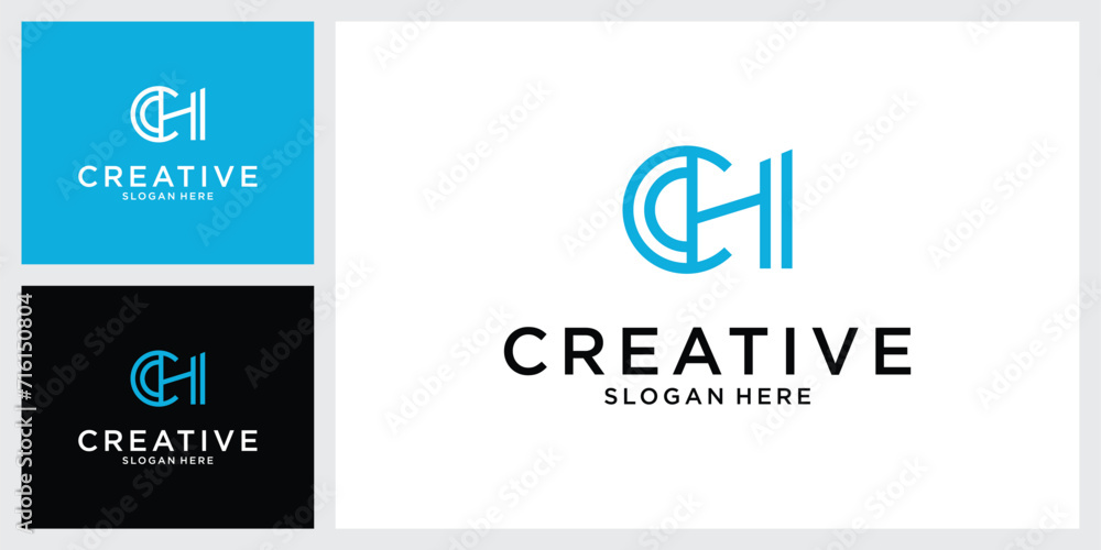 CH or HC initial letter logo design vector. CH or HC initial letter logo design vector.