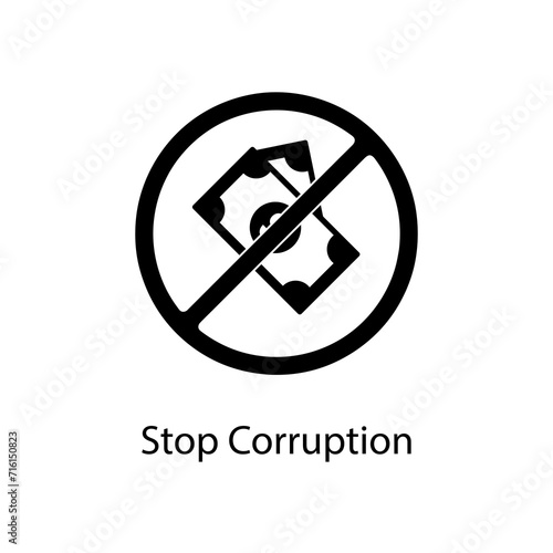 Stop Corruption icon. simple flat illustration on white background..eps