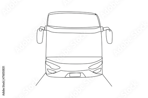 Continuous one line drawing Modern Bus. Land transportation concept. Doodle vector illustration.