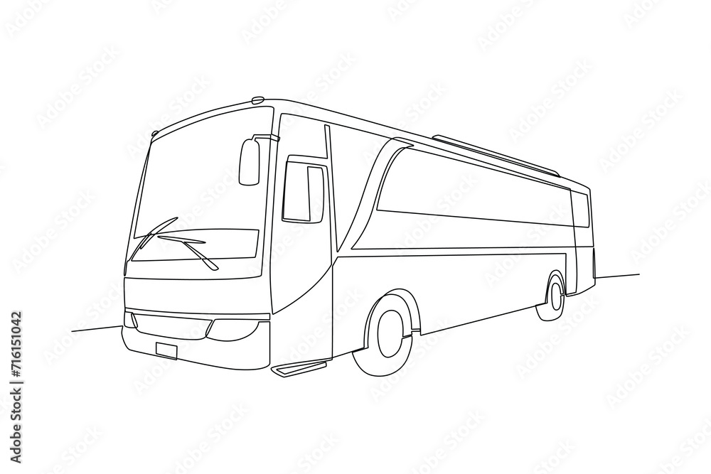 Continuous one line drawing Modern Bus. Land transportation concept. Doodle vector illustration. Continuous one line drawing Modern Bus. Land transportation concept. Doodle vector illustration.