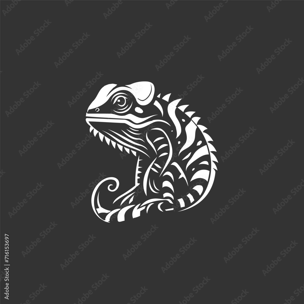 Obraz premium Chameleon logo design vector illustration