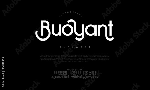 Buoyant creative modern urban alphabet font. Digital abstract moslem, futuristic, fashion, sport, minimal technology typography. Simple numeric vector illustration photo