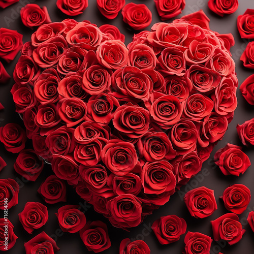 Red rose in the shape of a heart  Valentine s Day panoramic web banner and header  love symbol and concept.