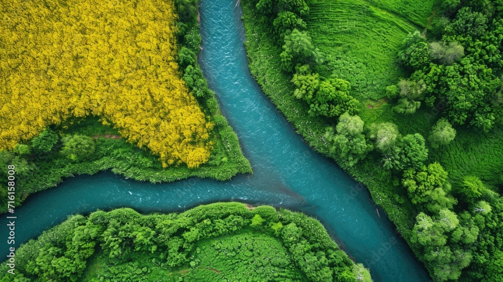 aerial view background river lake nature