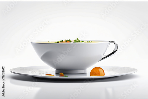 Delicious meal on a plate with a white background