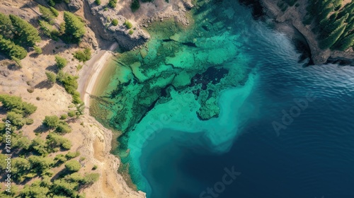 aerial view background ocean seashore, sea bay, seashore