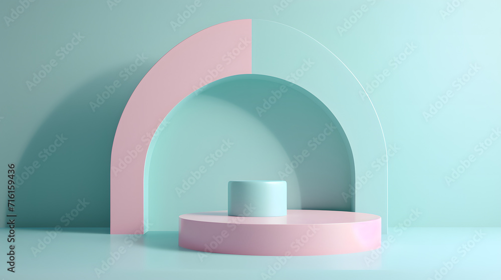 White and Pink Object on Light Blue Background - Simple, Elegant, and Serene White and Pink Object on Light Blue Background - Simple, Elegant, and Serene