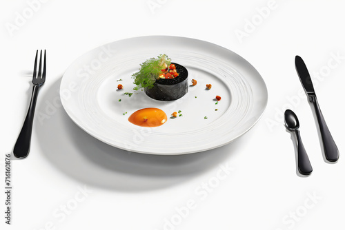 Delicious meal on a plate with a white background