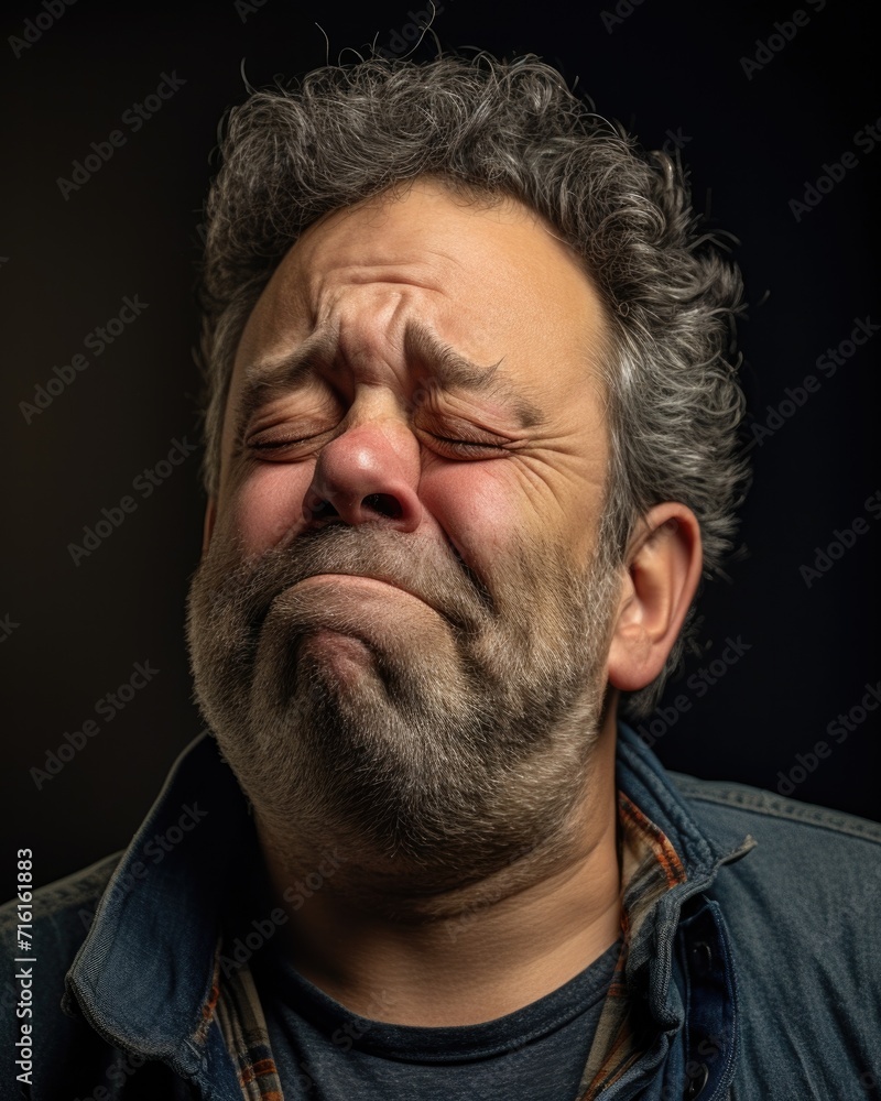 A man with a beard and is making a face. Generative AI. A man with a beard and is making a face. Generative AI.