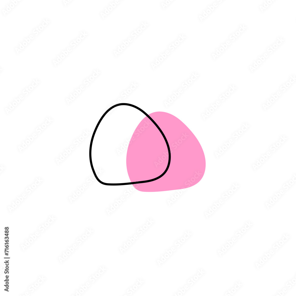 pink blob with outline elements.graphic pink blob with outline elements.graphic