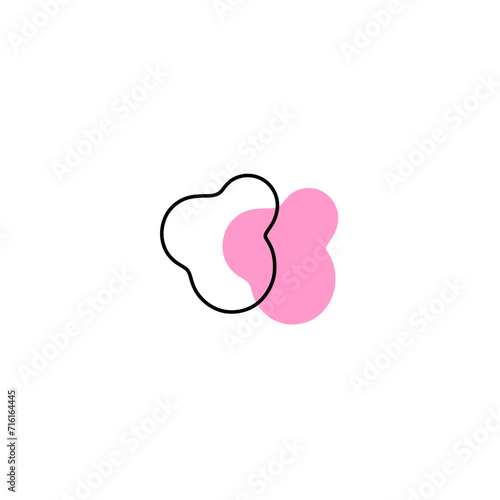 pink blob with outline elements.graphic