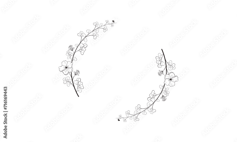 Obraz premium Floral Monogram Frame Vector