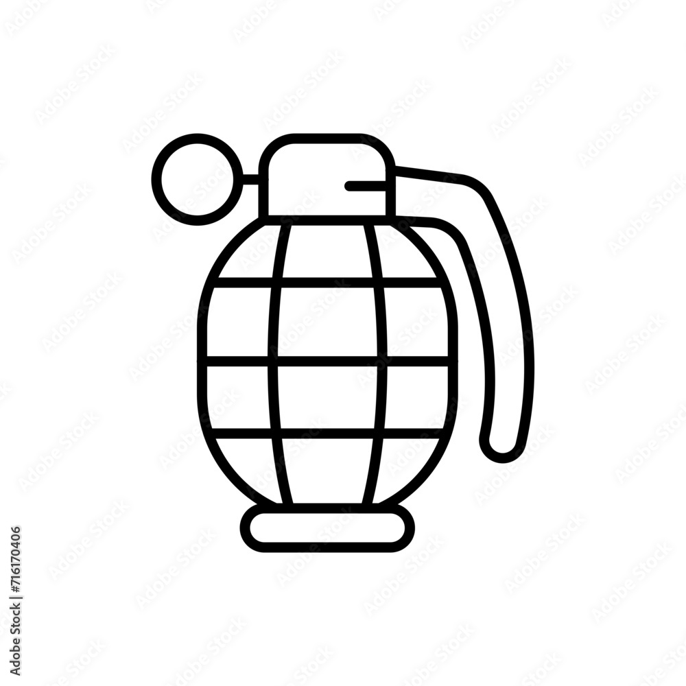 Grenade outline icons, weapon minimalist vector illustration ,simple transparent graphic element .Isolated on white background Grenade outline icons, weapon minimalist vector illustration ,simple transparent graphic element .Isolated on white background