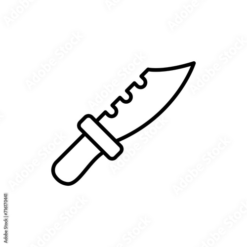 Knife outline icons, weapon minimalist vector illustration ,simple transparent graphic element .Isolated on white background