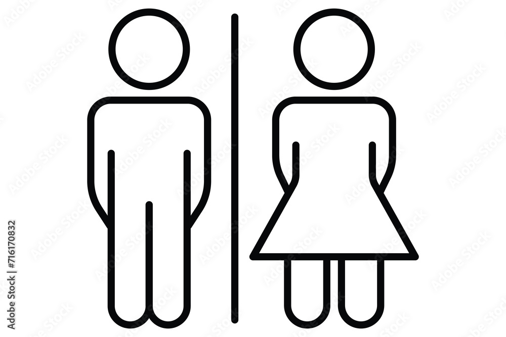 Fototapeta premium Restroom icon. icon related to public restroom facilities, public navigation. line icon style. element illustration