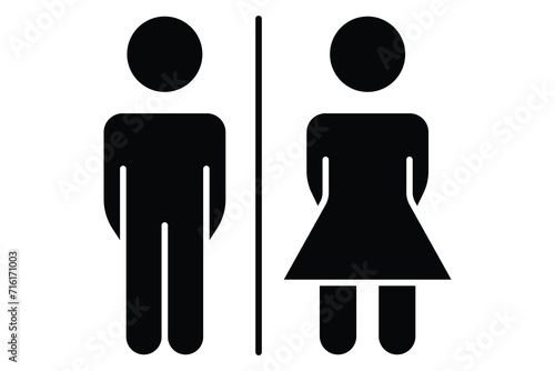 Restroom icon. icon related to public restroom facilities, public navigation. solid icon style. element illustration