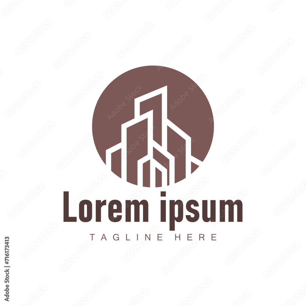 Fototapeta premium Modern City Building Logo Design, Luxurious and Simple Urban Architecture