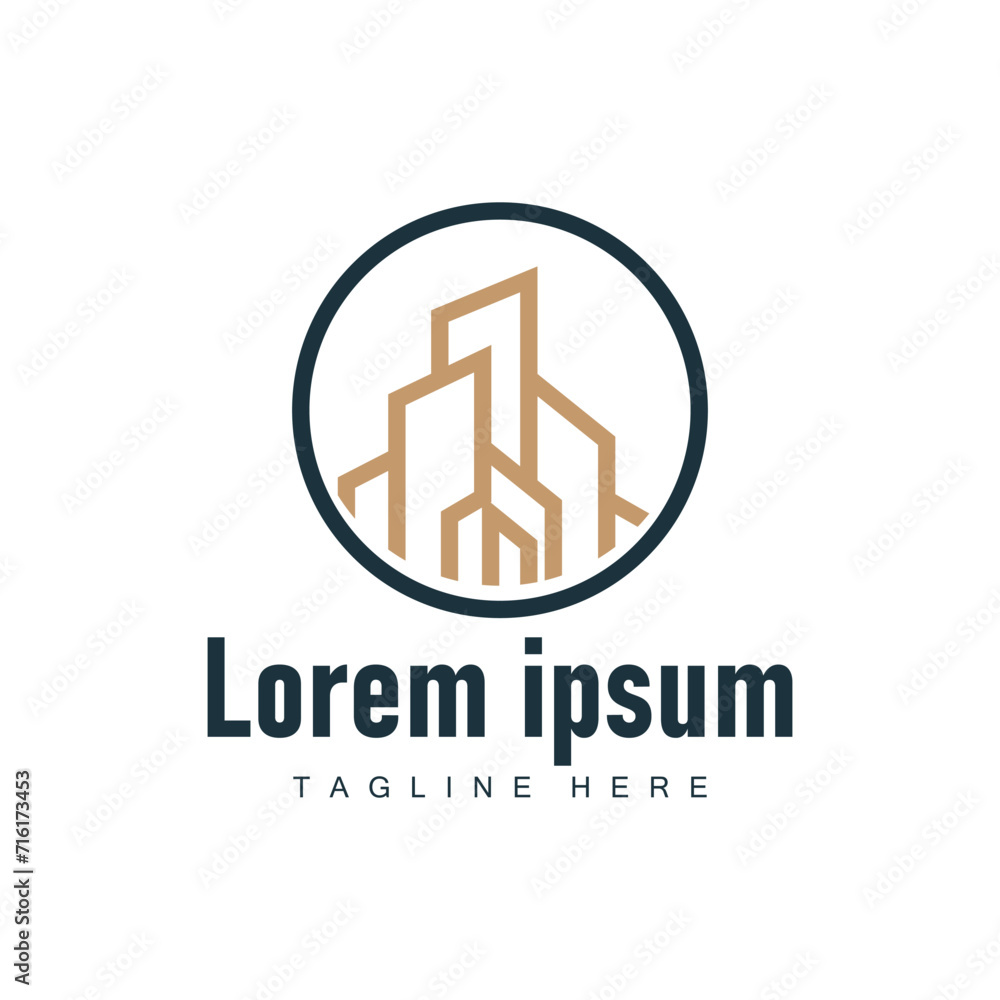 Modern City Building Logo Design, Luxurious and Simple Urban Architecture Modern City Building Logo Design, Luxurious and Simple Urban Architecture