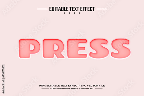 Press 3D editable text effect template