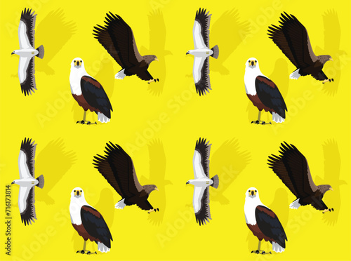 Bird Sea Eagle Fish Cute Seamless Wallpaper Background