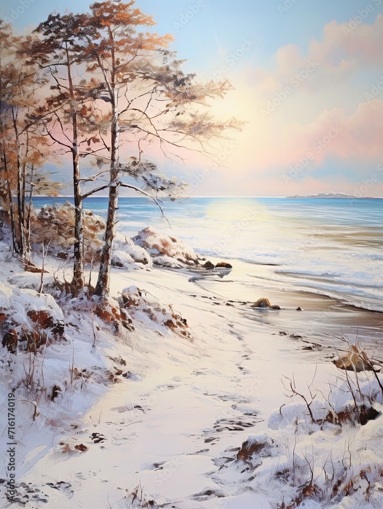 Nordic Winter Landscapes - Snowy Beaches Calmness Nordic Winter Landscapes - Snowy Beaches Calmness