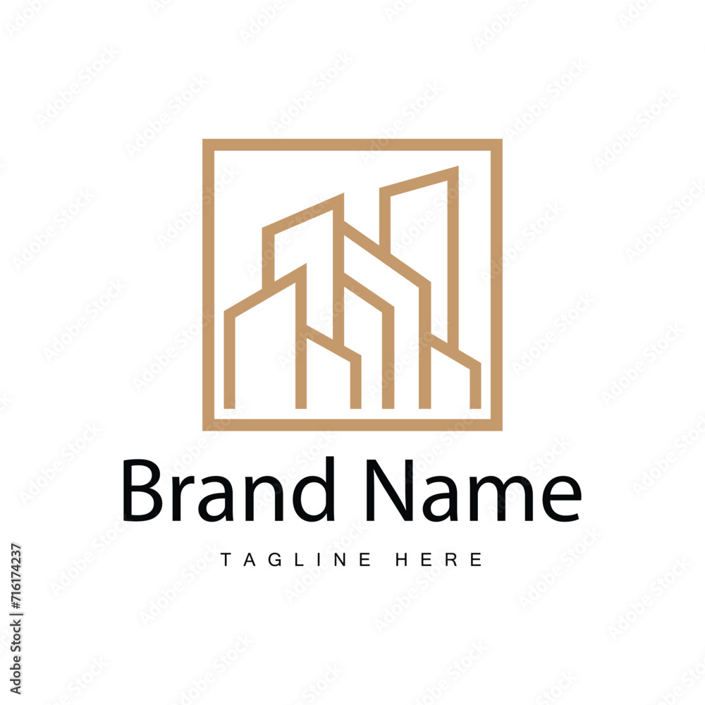 Modern City Building Logo Design, Luxurious and Simple Urban Architecture Modern City Building Logo Design, Luxurious and Simple Urban Architecture