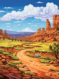 Nostalgic Route 66 Landscapes Print: Explore Historic American Highway and Its Roadside Attractions
