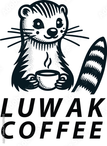 luwak or civet coffee logo photo