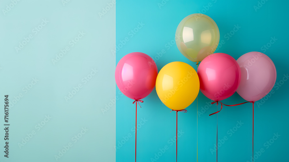 Colorful balloons on strings bring a festive vibe to any party, adding a playful touch to the celebration Colorful balloons on strings bring a festive vibe to any party, adding a playful touch to the celebration
