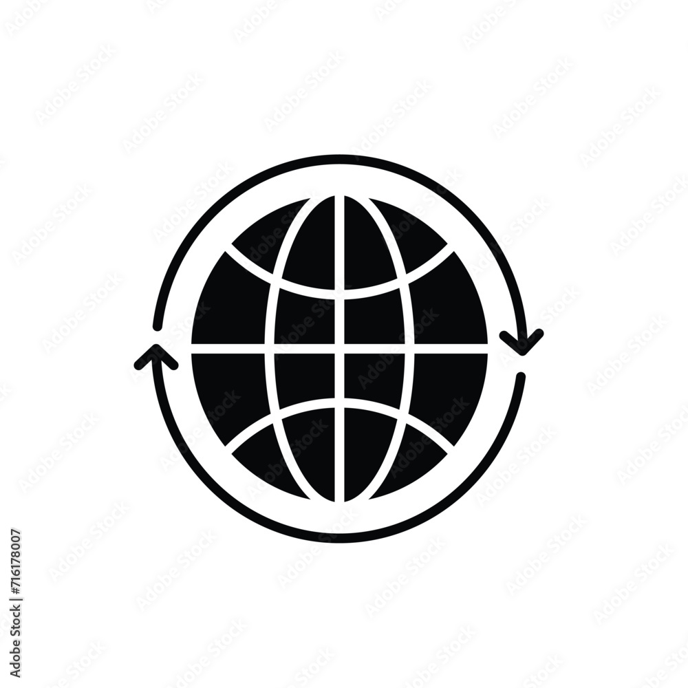 Globe icon vector flat style logo template Globe icon vector flat style logo template