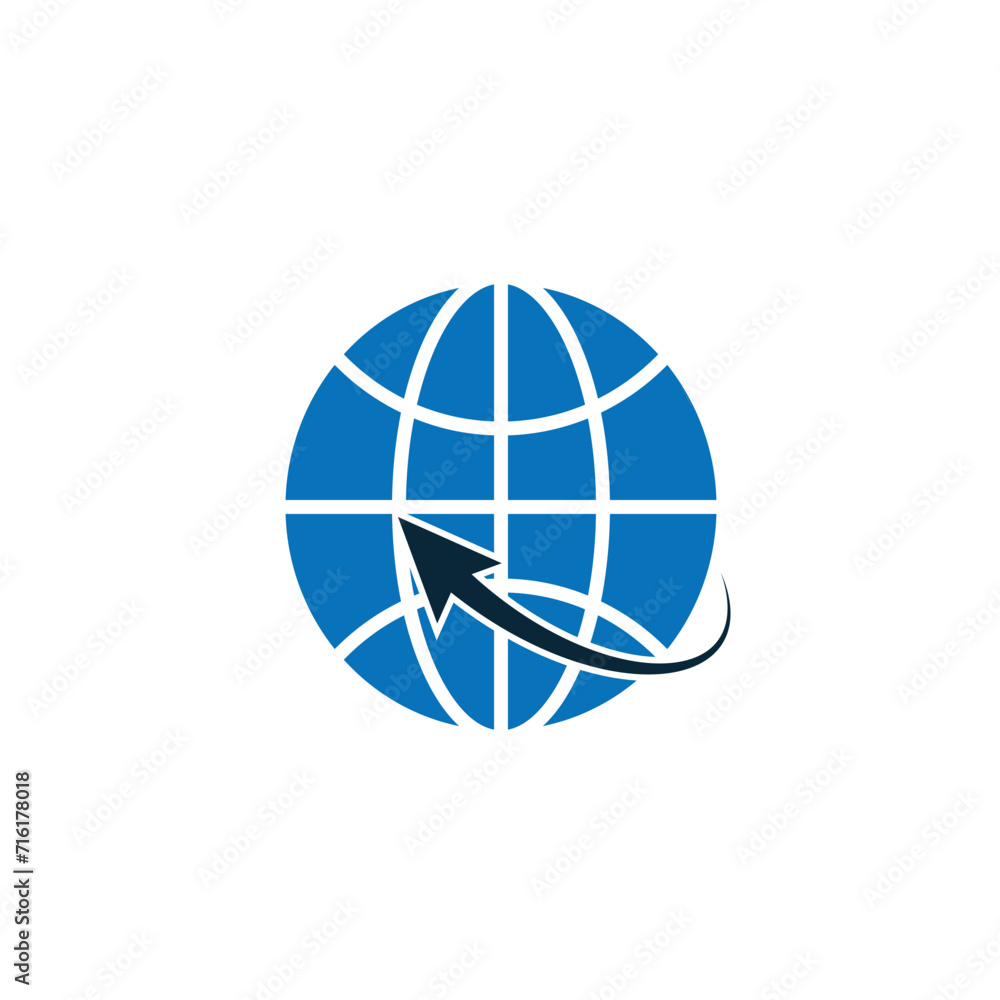 Globe icon vector flat style logo template Globe icon vector flat style logo template