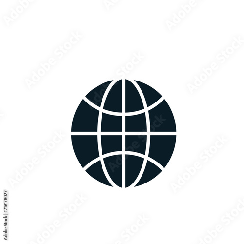 Globe icon vector flat style logo template