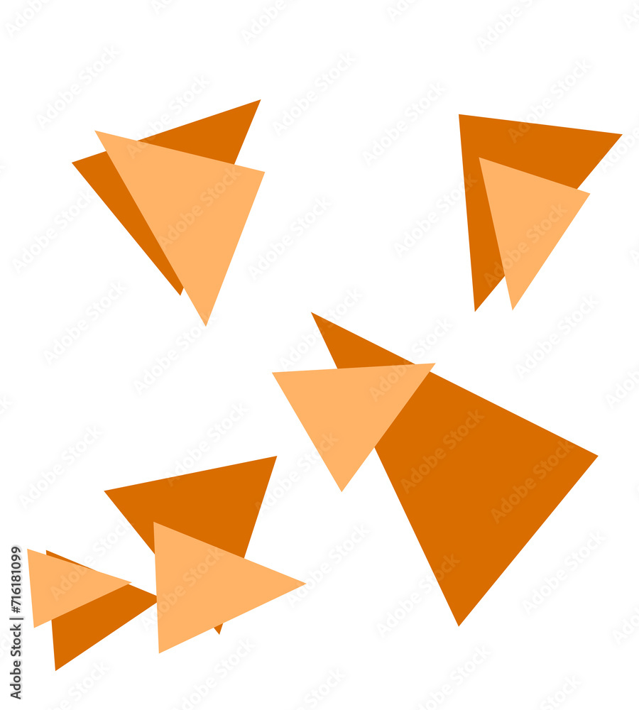 set of planes triangle pattern with orange brown color elemen set of planes triangle pattern with orange brown color elemen
