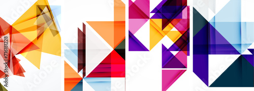 Triangle poster set for wallpaper  business card  cover  poster  banner  brochure  header  website