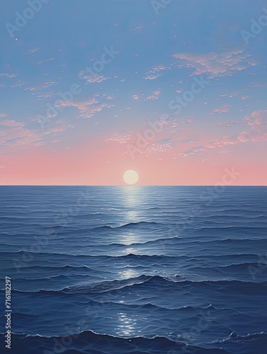 Sapphire Oceanic Twilight  Dusk-Scapes of Serene Sapphire Oceans