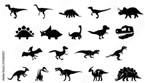 dinosaur icon set PNG transparent