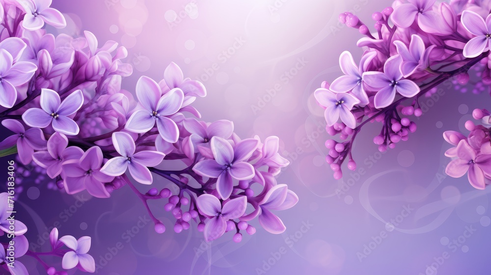 Fototapeta premium Beautiful delicate background of lilac flowers. Small lilac-colored flowers. A festive spring card. An invitation to a wedding.
