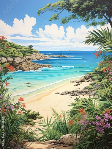 Serene Island Beaches: Scenic Prints With Panoramic Views of Serendipity